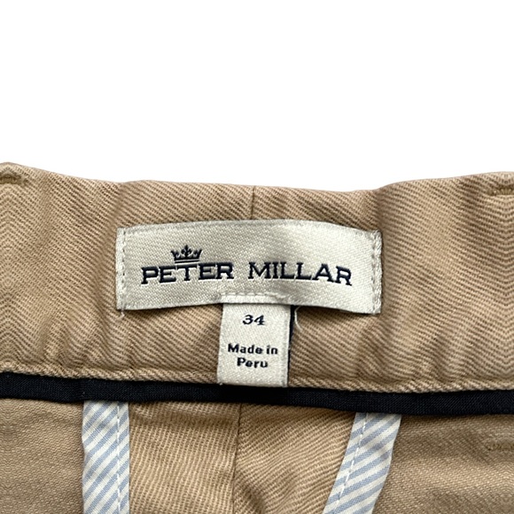 Peter Millar Pants Mens Size 34 Pilot Twill Trouser Stretch ME0B06 Beige - Picture 5 of 7